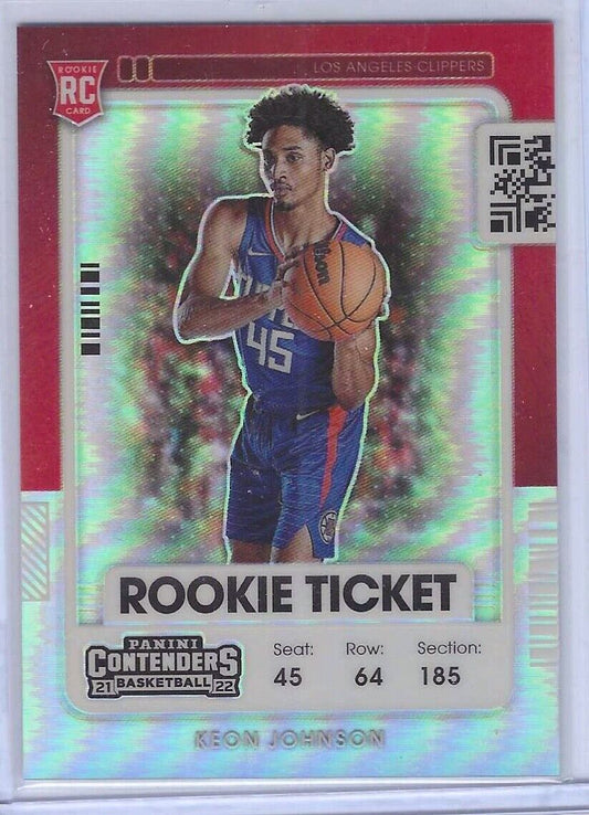 KEON JOHNSON 2021-22 PANINI CONTENDERS SILVER PRIZM VARIATION ROOKIE SP RC #121