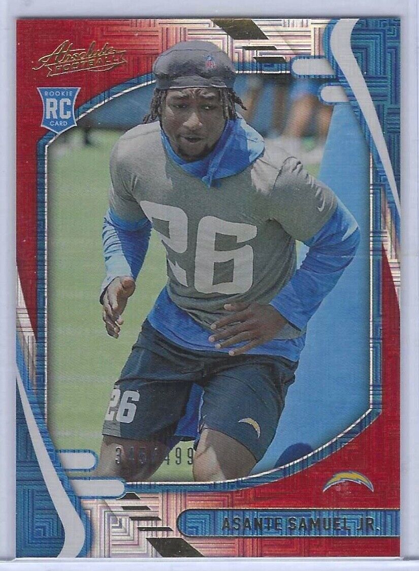 ASANTE SAMUEL JR 2021 PANINI ABSOLUTE FOOTBALL RED PARALLEL RC #D 345/499