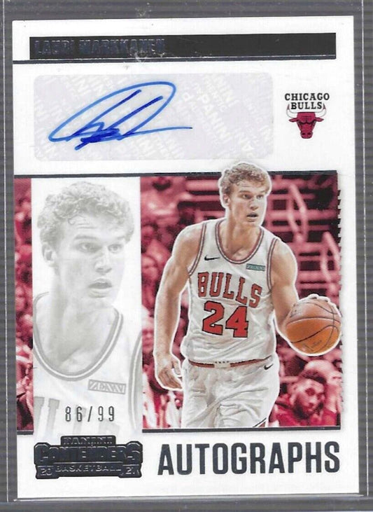 LAURI MARKKANEN 2020-21 PANINI CONTENDERS AUTO #D 86/99