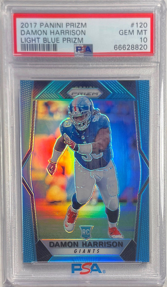 DAMON HARRISON 2017 PANINI PRIZM LIGHT BLUE RC #D 99/199 PSA 10 GEM POP 1/1