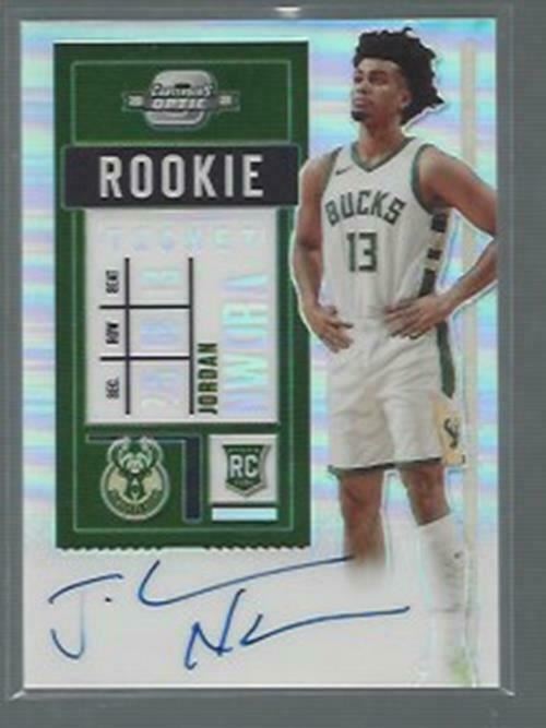 JORDAN NWORA 2020-21 PANINI CONTENDERS OPTIC SILVER HOLO PRIZM ON CARD AUTO RC