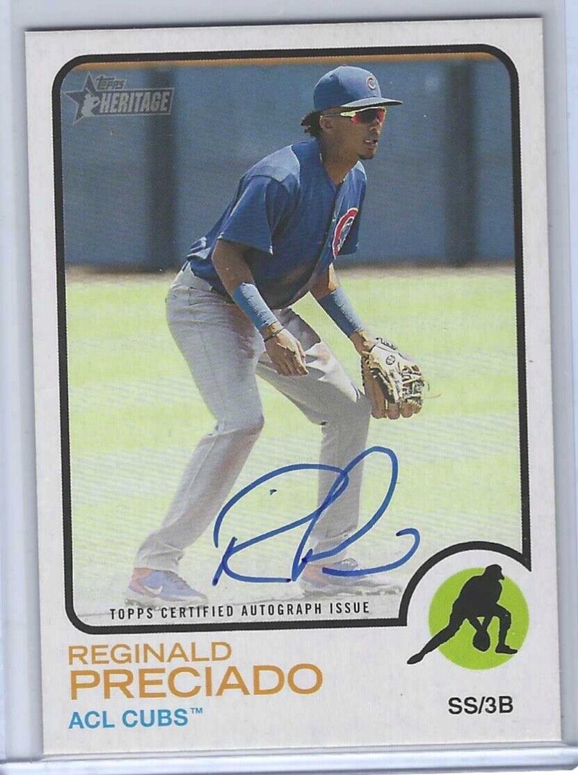 REGINALD PRECIADO 2022 TOPPS HERITAGE MINOR LEAGUE PROSPECT REAL ONE AUTO #ROARP