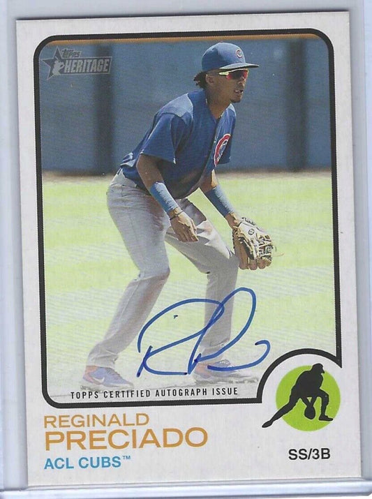 REGINALD PRECIADO 2022 TOPPS HERITAGE MINOR LEAGUE PROSPECT REAL ONE AUTO #ROARP