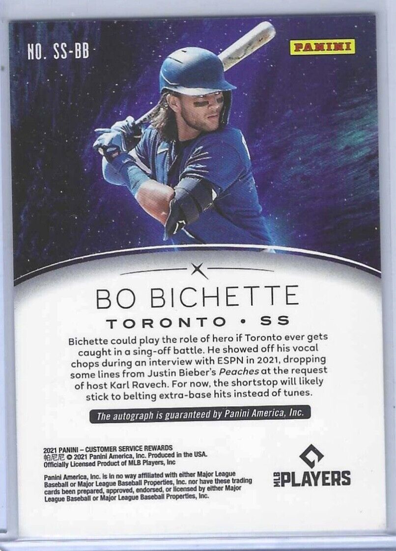 BO BICHETTE 2021 PANINI CUSTOMER SERVICE SHINING STAR GOLD FOIL AUTO #D 07/10
