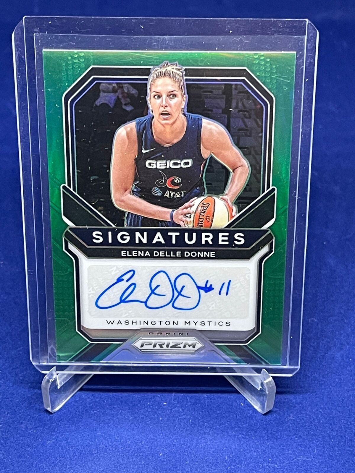 ELENA DELLE DONNE 2021 PANINI PRIZM SIGNATURES GREEN PRIZM AUTO
