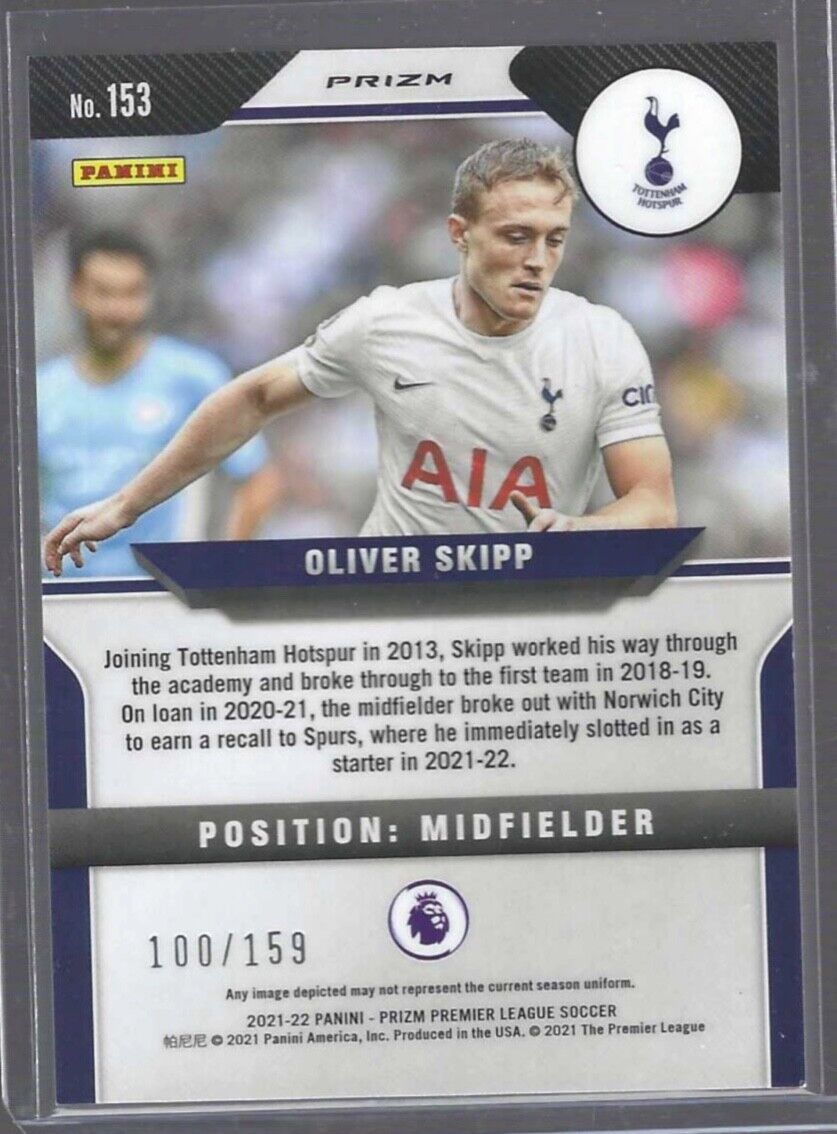 OLIVER SKIPP 2021-22 PANINI PRIZM EPL RED MOJO PRIZM ROOKIE RC #D 100/159