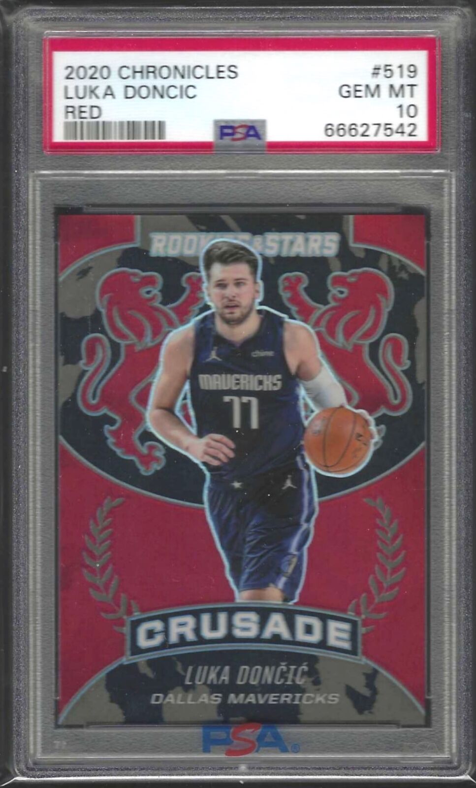 LUKA DONCIC 2020-21 CHRONICLES ROOKIES STARS CRUSADE RED PRIZM /149 PSA 10 POP 3