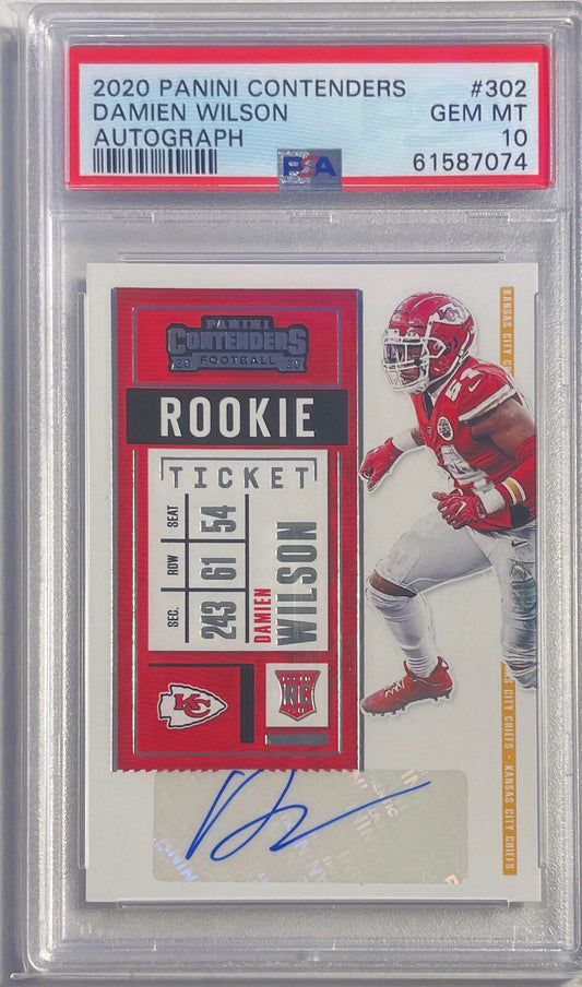 DAMIEN WILSON 2020 CONTENDERS ROOKIE TICKET AUTO RC #302 PSA 10 GEM MINT POP 6