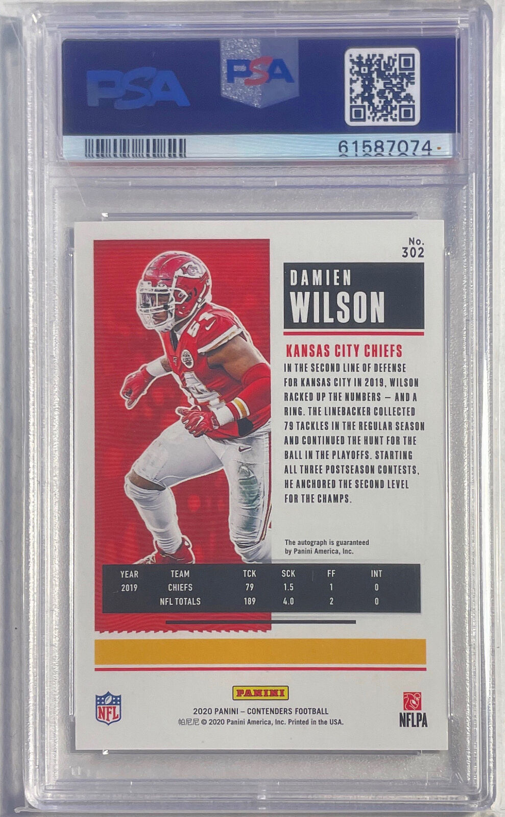 DAMIEN WILSON 2020 CONTENDERS ROOKIE TICKET AUTO RC #302 PSA 10 GEM MINT POP 6
