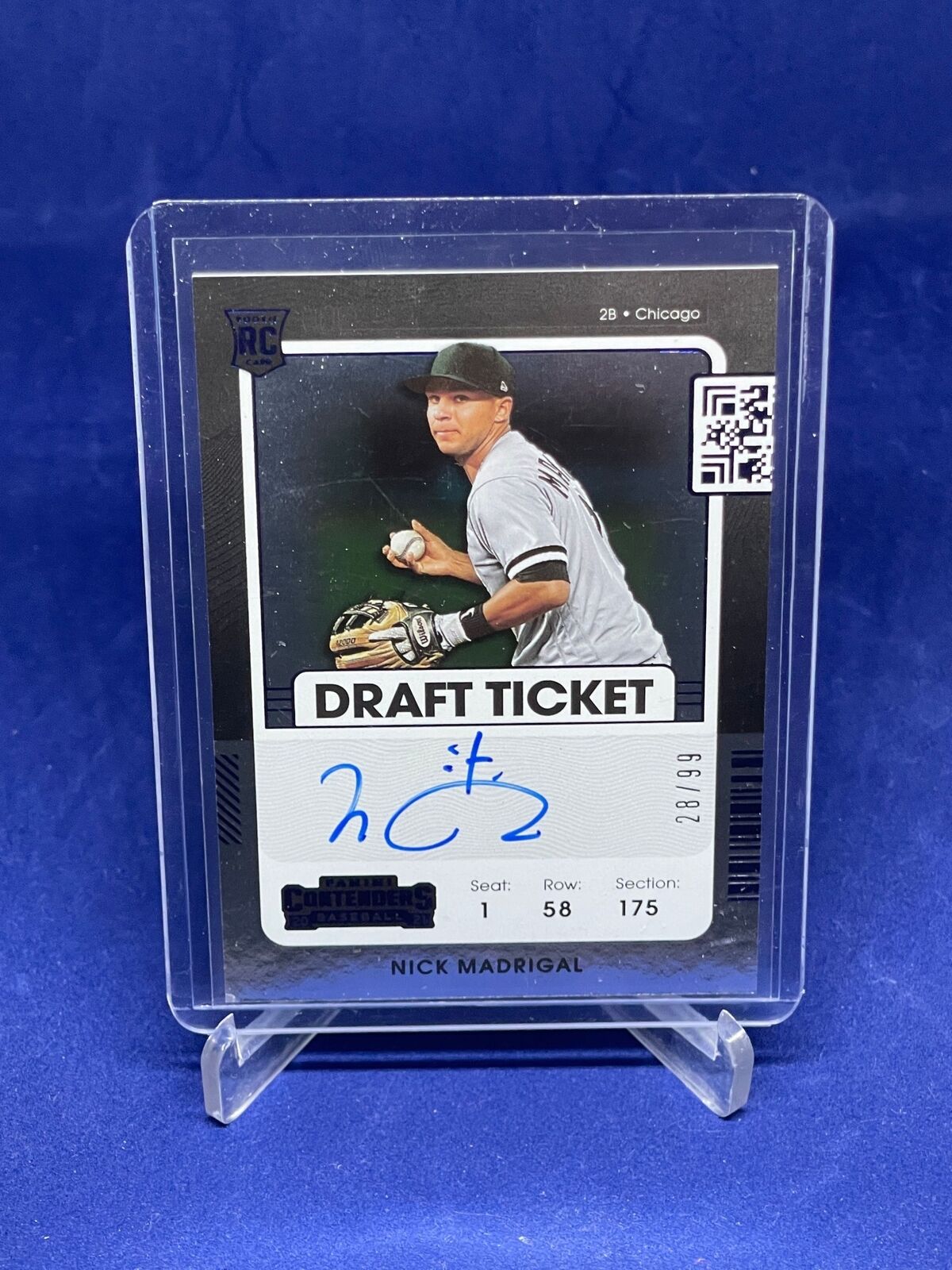 NICK MADRIGAL 2021 PANINI CONTENDERS DRAFT TICKET BLUE AUTO A LEVEL RC #D 28/99