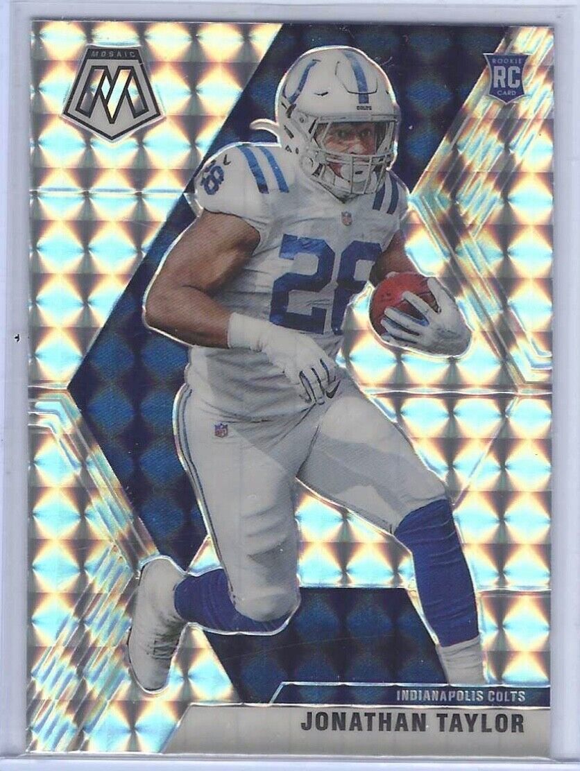 JONATHAN TAYLOR 2020 PANINI MOSAIC FOOTBALL SILVER WAVE MOSAIC PRIZM RC #216