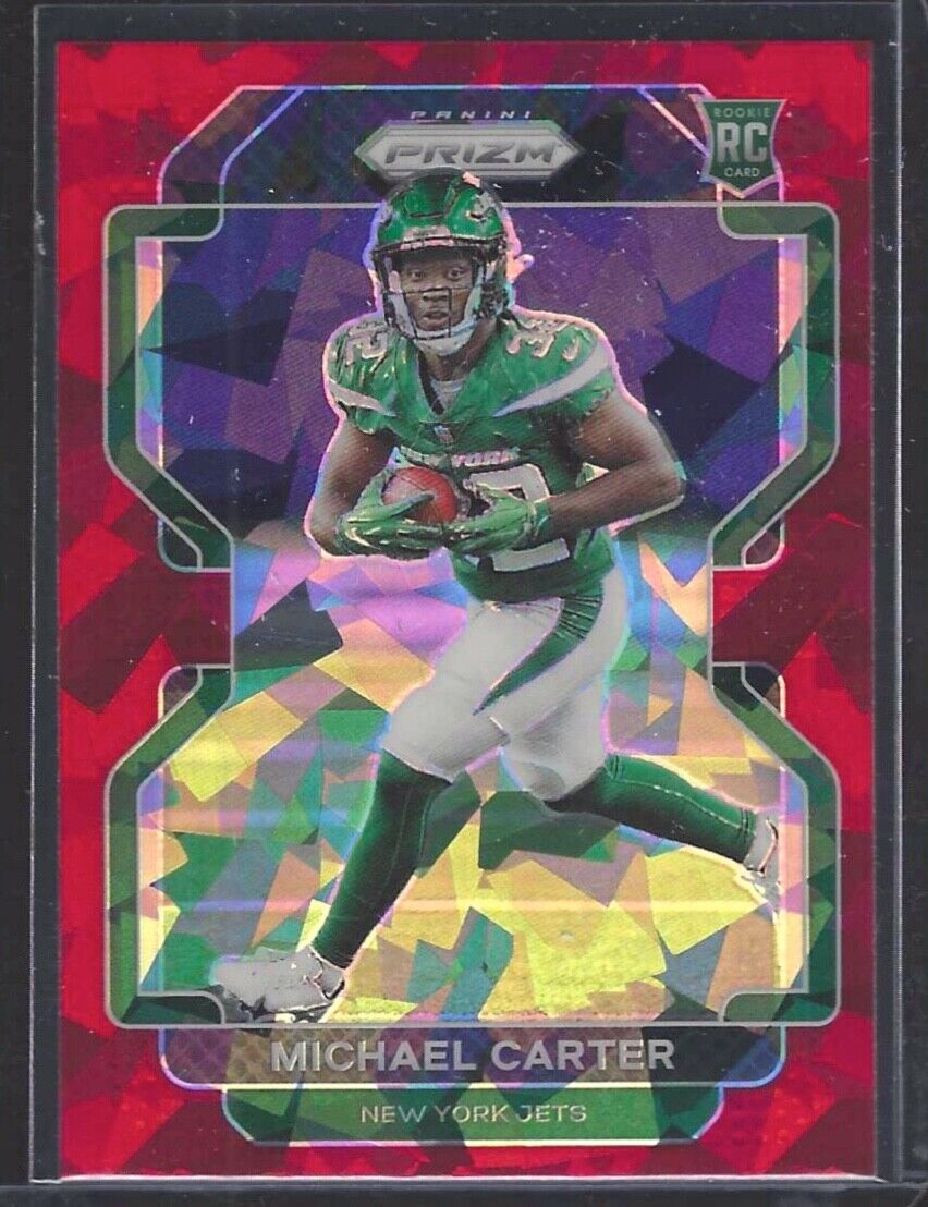 MICHAEL CARTER 2021 PANINI PRIZM RED CRACKED ICE PRIZM ROOKIE RC #365