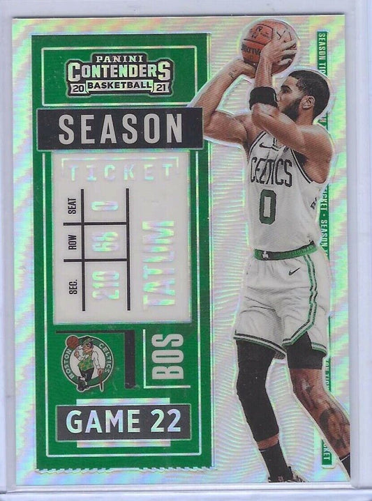 JAYSOM TATUM 2020-21 PANINI CONTENDERS SILVER PRIZM VARIATION SP SHORT PRINT #87