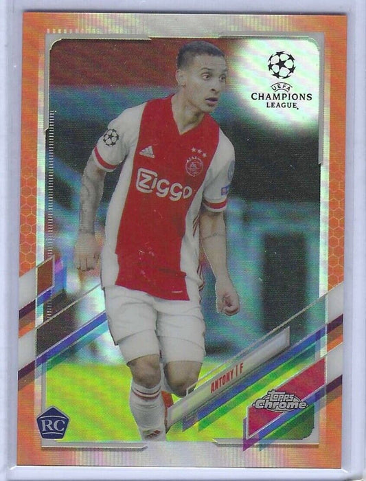 ANTONY 2020-21 TOPPS CHROME UEFA ORANGE REFRACTOR ROOKIE RC #D 05/25