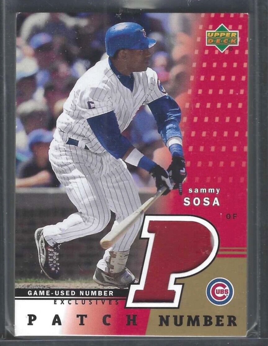SAMMY SOSA 2002 UD GAME USED GOLD PATCH NUMBER #PNE-SS