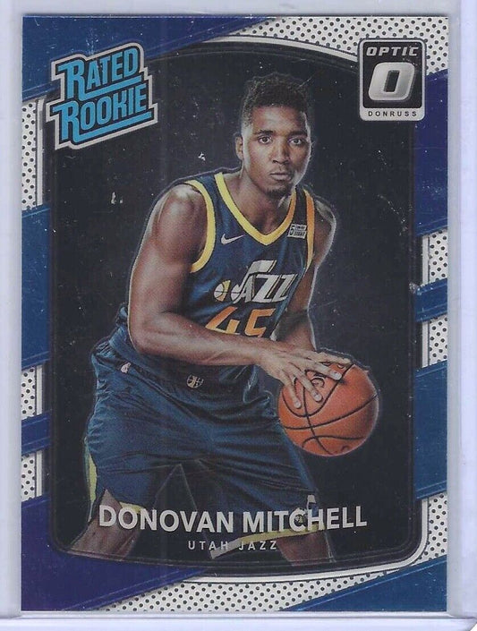 DONOVAN MITCHELL 2017-18 PANINI DONRUSS OPTIC RATED ROOKIE RC #188