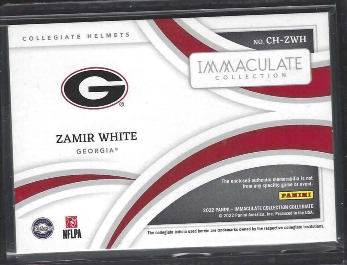 ZAMIR WHITE 2022 PANINI IMMACULATE ROOKIE JUMBO HELMET PATCH RC #D 1/9