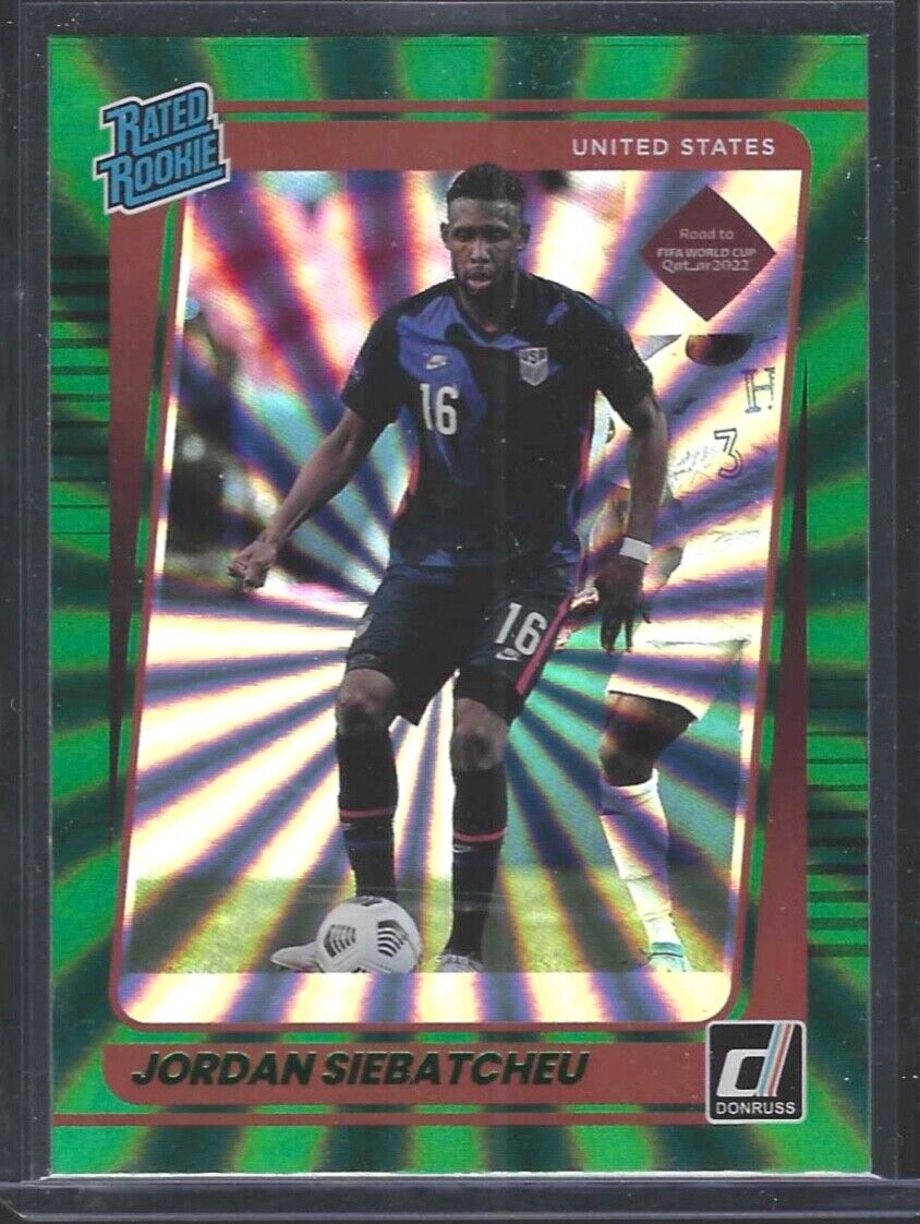 JORDAN SIEBATCHEU 2021-22 PANINI DONRUSS GREEN LASER RATED ROOKIE RC #194