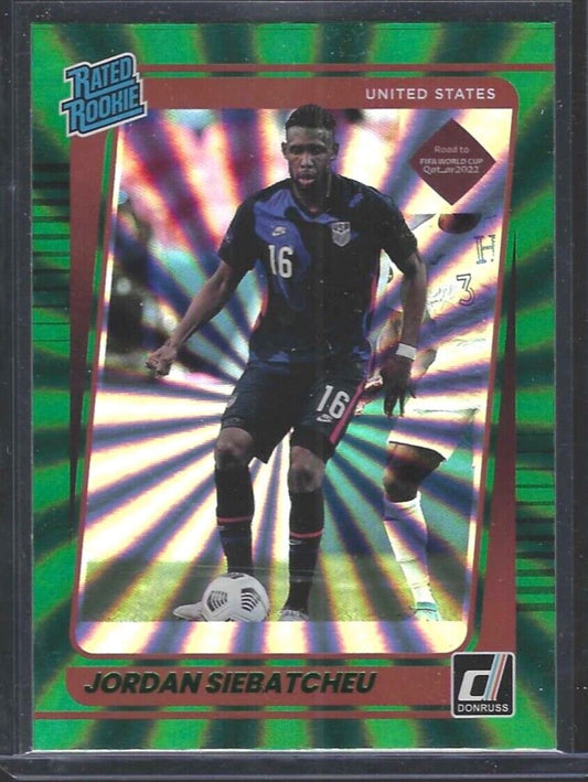 JORDAN SIEBATCHEU 2021-22 PANINI DONRUSS GREEN LASER RATED ROOKIE RC #194