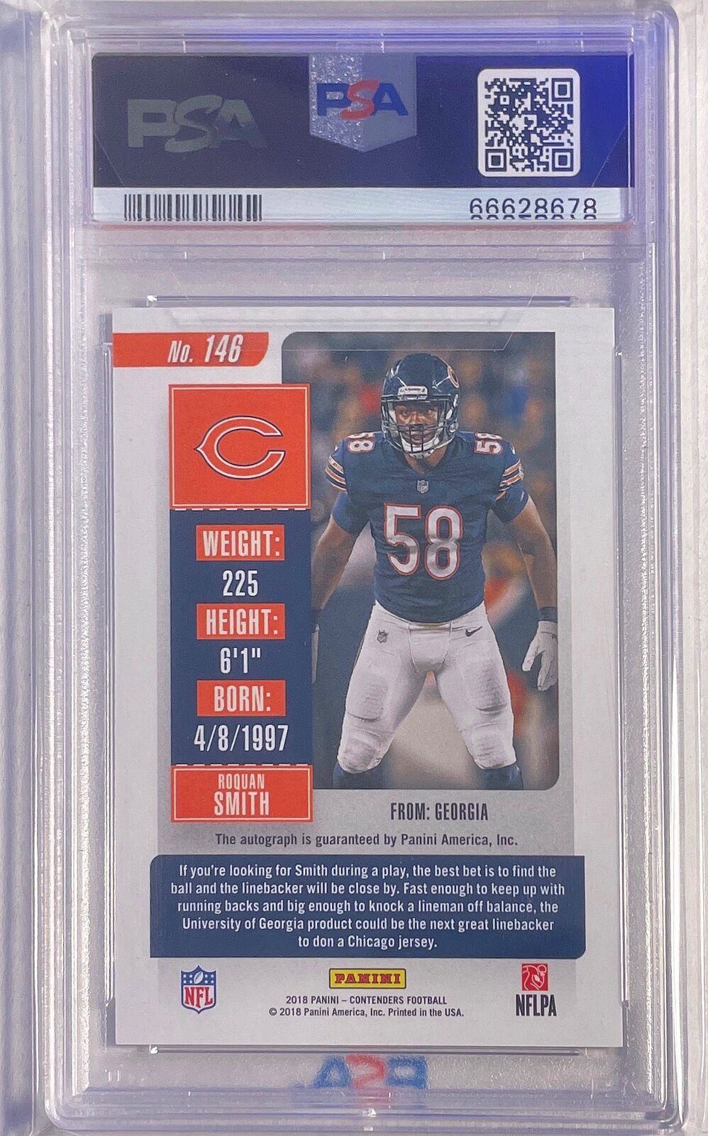 ROQUAN SMITH 2018 CONTENDERS PLAYOFF TICKET AUTO RC #D /99 PSA 10 GEM MINT POP 4