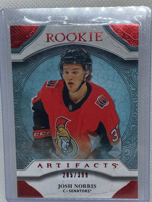 JOSH NORRIS 2020-21 UPPER DECK ARTIFACTS ROOKIE RED RC #D 285/399