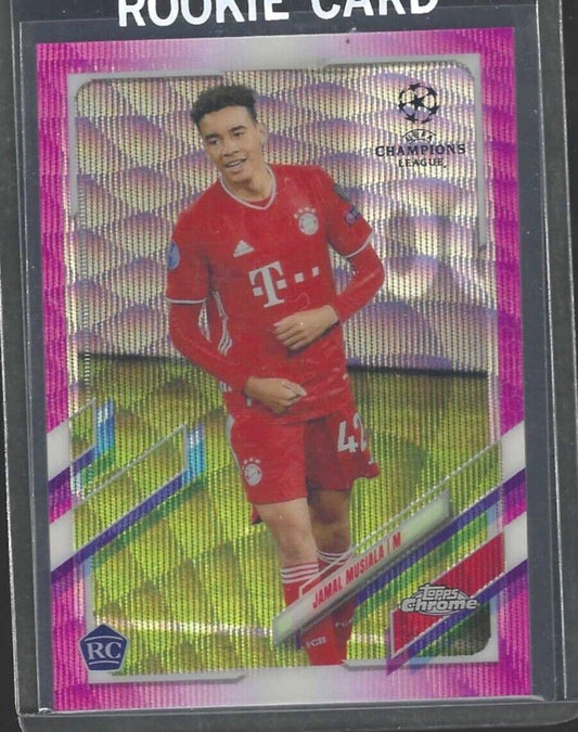 JAMAL MUSIALA 2020-21 TOPPS CHROME PINK X-FRACTOR REFRACTOR ROOKIE RC #81