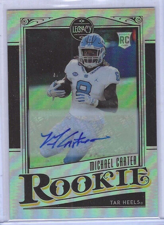 MICHAEL CARTER 2021 PANINI LEGACY SILVER PRIZM ROOKIE AUTO RC #170