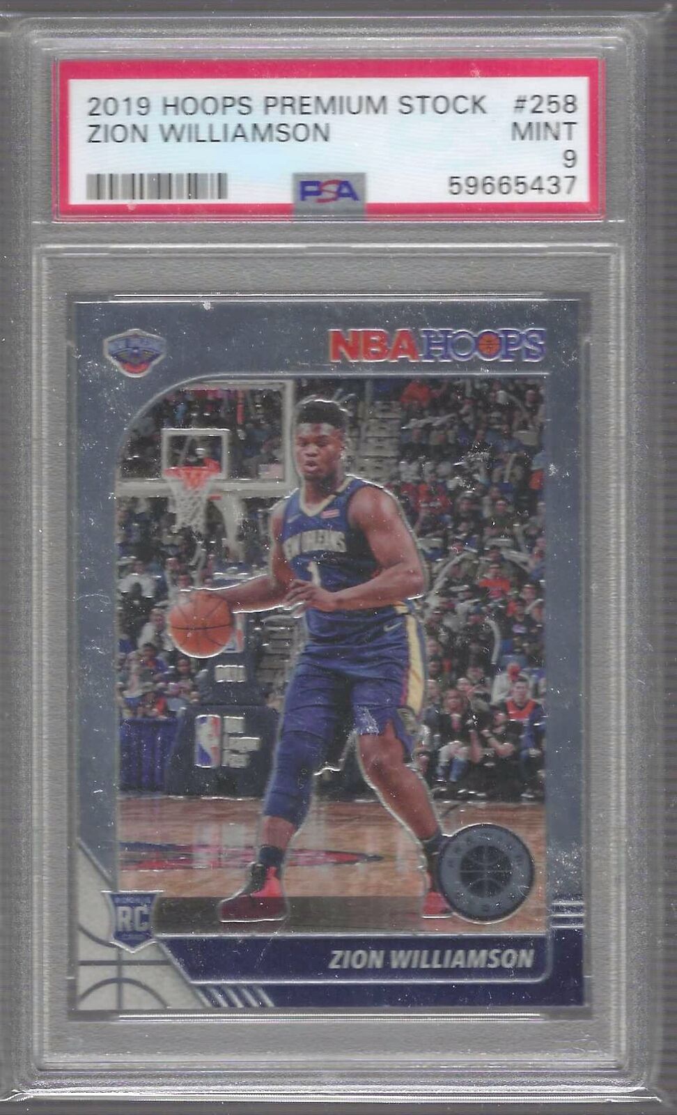 ZION WILLIAMSON 2019 PANINI HOOPS PREMIUM STOCK ROOKIE RC PSA 9 MINT