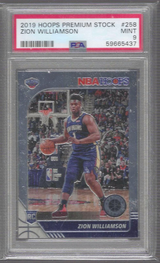 ZION WILLIAMSON 2019 PANINI HOOPS PREMIUM STOCK ROOKIE RC PSA 9 MINT