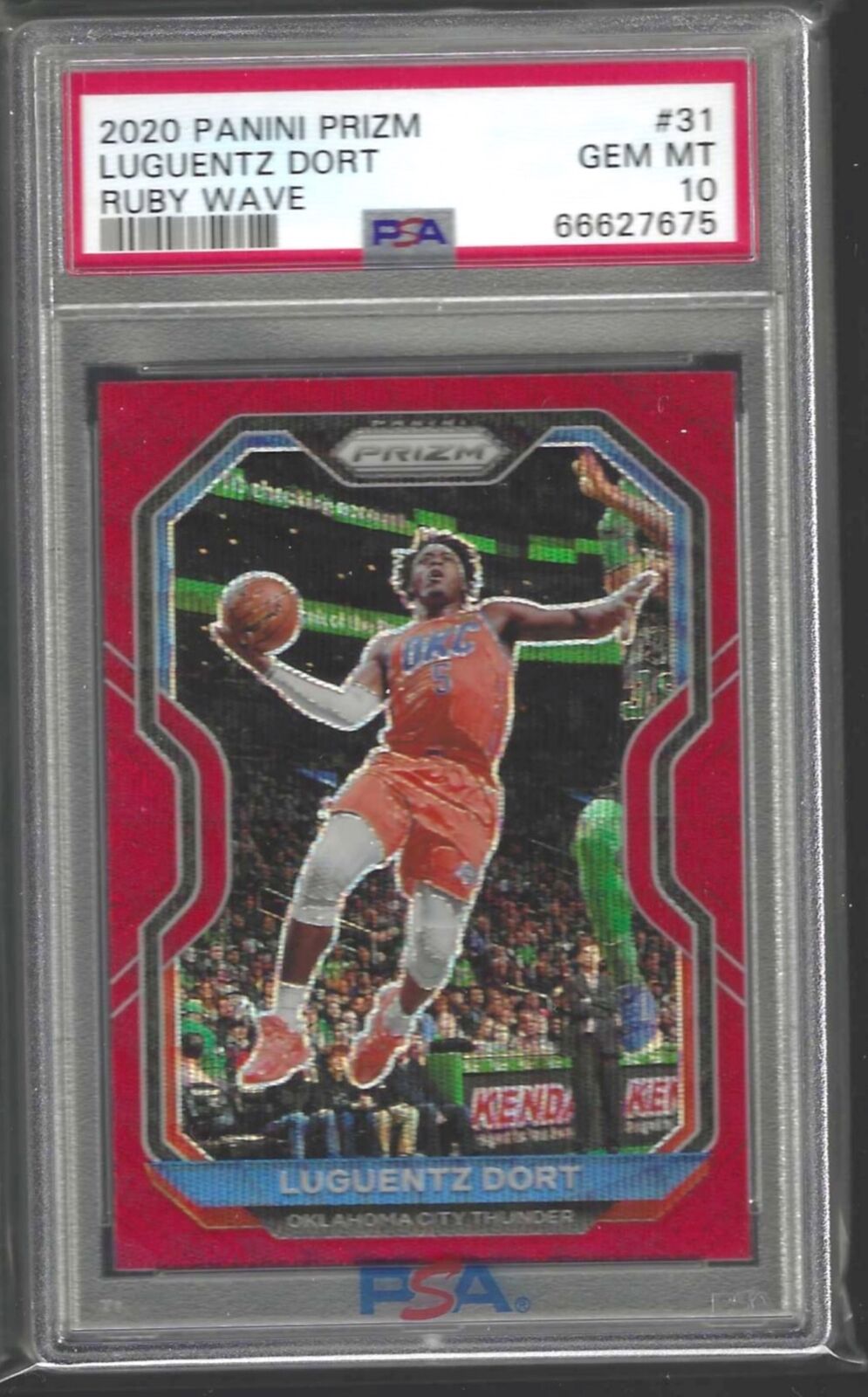 LUGENTZ DORT 2020-21 PANINI PRIZM RED RUBY WAVE PRIZM RC PSA 10 GEM MINT POP 1/1
