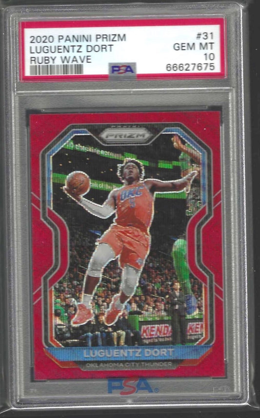 LUGENTZ DORT 2020-21 PANINI PRIZM RED RUBY WAVE PRIZM RC PSA 10 GEM MINT POP 1/1