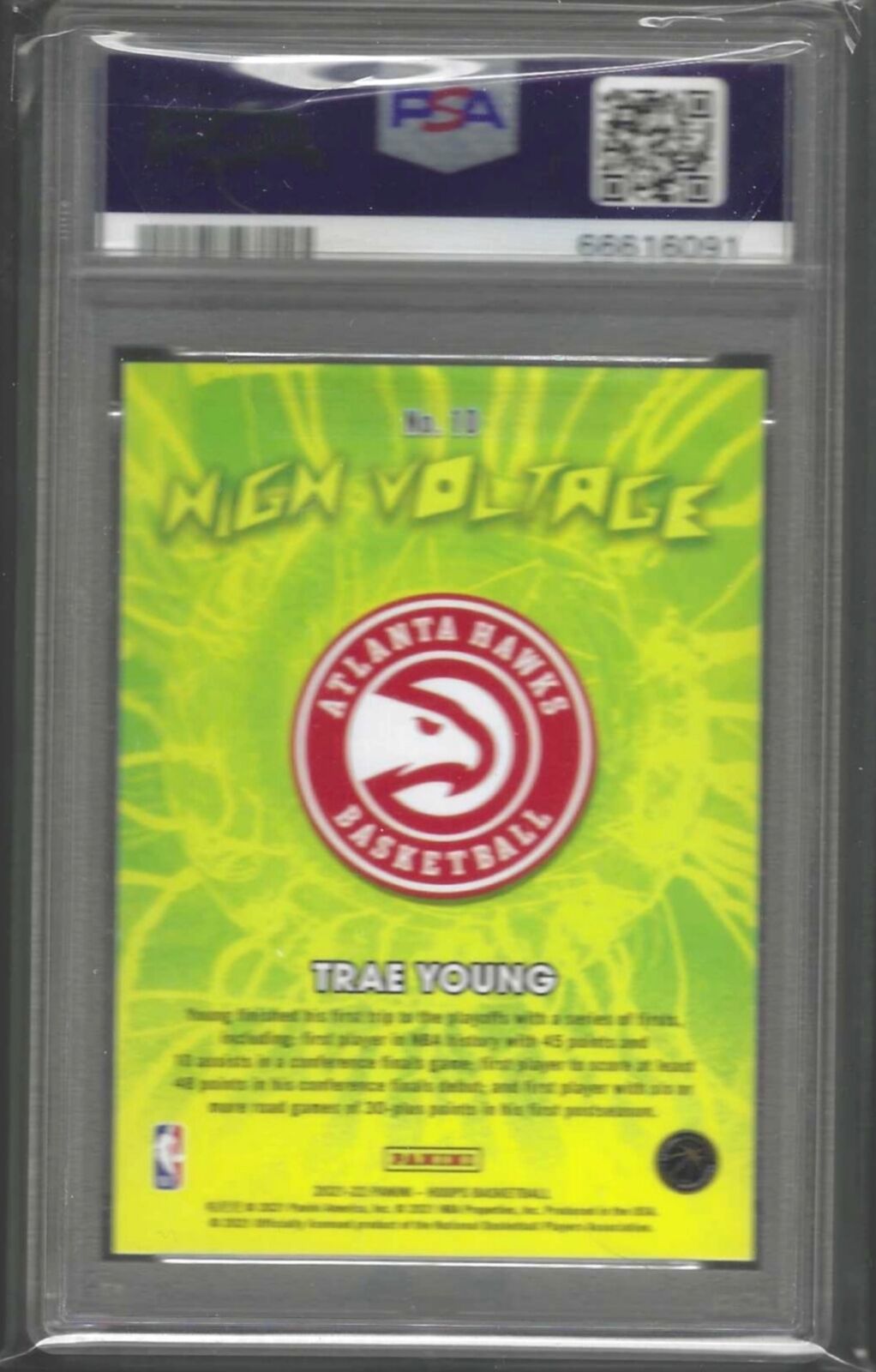 TRAE YOUNG 2021-22 PANINI NBA HOOPS HIGH VOLTAGE #10 PSA 10 GEM MINT POP 2