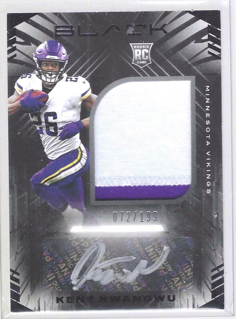 KENE NWANGWU 2021 PANINI BLACK RPA ROOKIE JUMBO PATCH AUTO #D 072/199