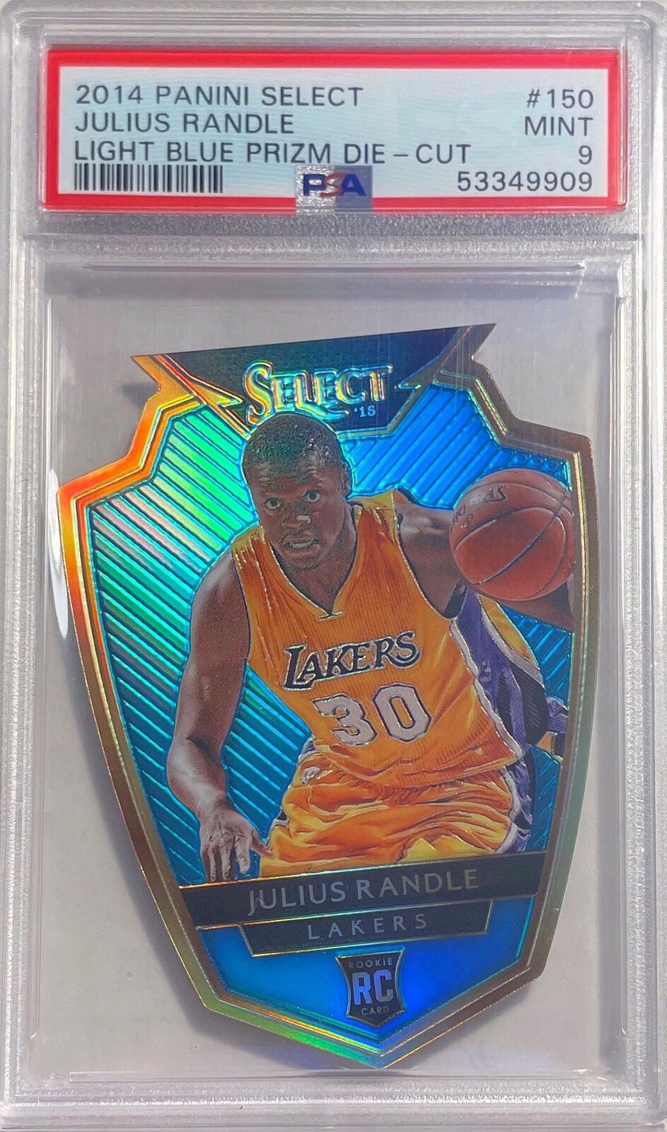 JULIUS RANDLE 2014-15 SELECT LIGHT BLUE DIE CUT PRIZM RC /199 PSA 9 MINT POP 3