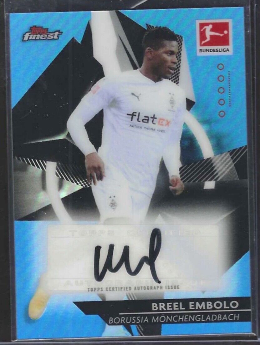 BREEL EMBOLO 2020-21 TOPPS FINEST BLUE REFRACTOR AUTO #D 10/65