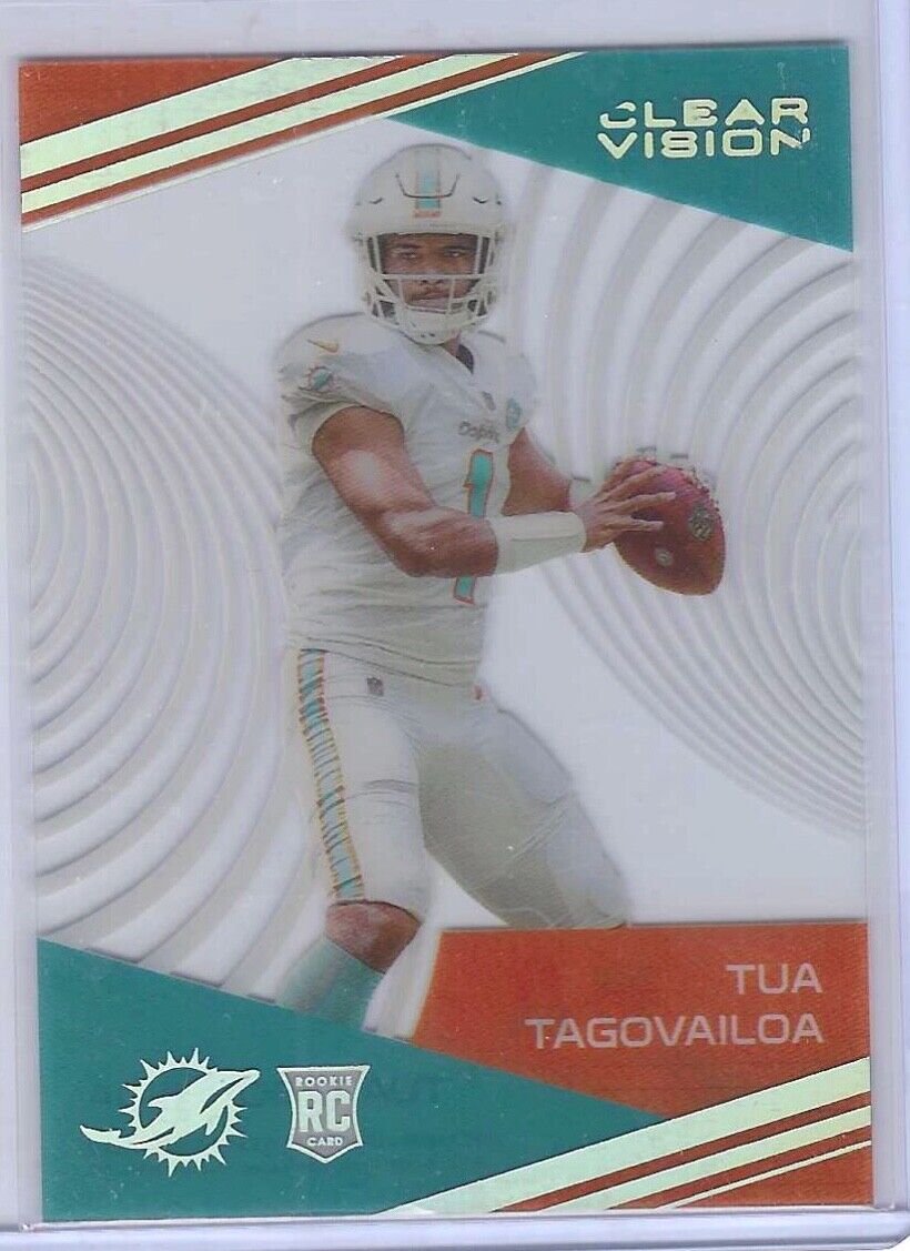TUA TAGOVAILOA 2020 PANINI CHRONICLES CLEAR VISION HOLO SILVER ACETATE RC #CV-2