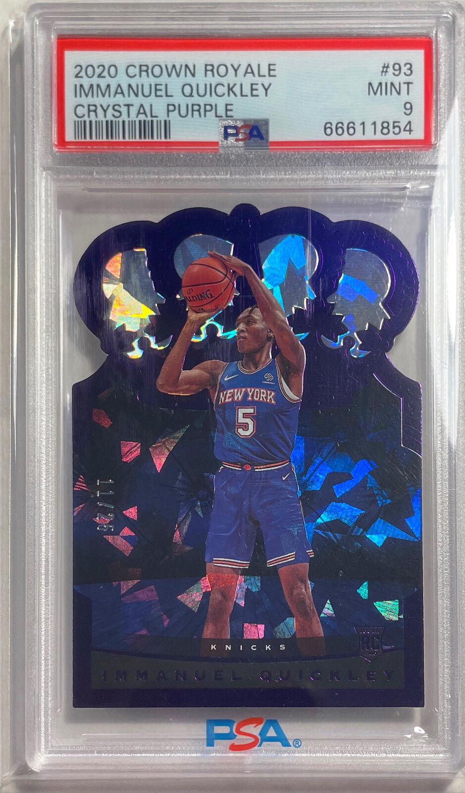 IMMANUEL QUICKLEY 2020-21 CROWN ROYALE CRYSTAL PURPLE RC #D 11/25 PSA 9 POP 1