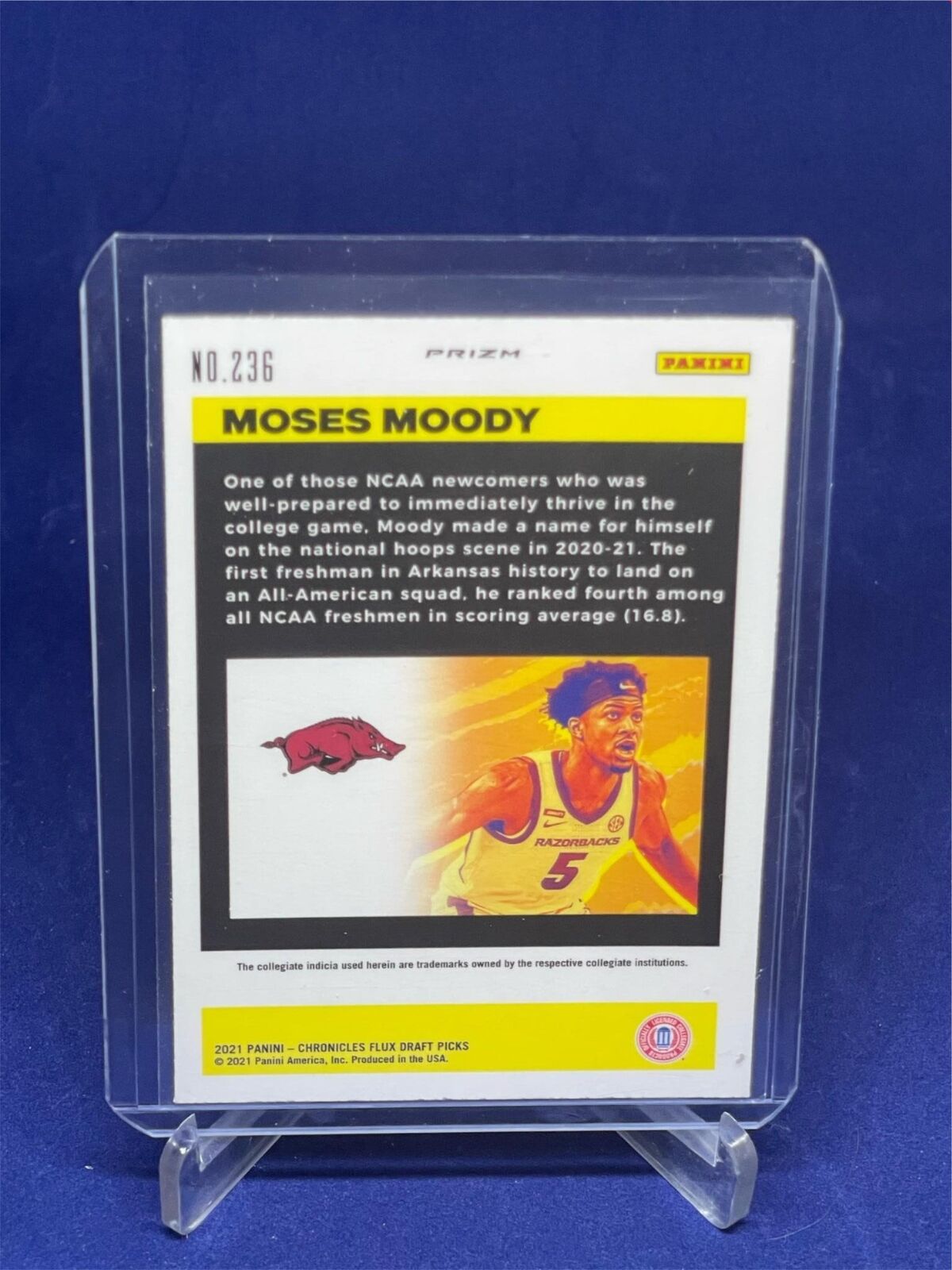 MOSES MOODY 2020-21 PANINI CHRONICLES DRAFT PICKS FLUX BLACK PRIZM RC #236