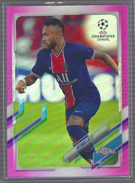 NEYMAR JR 2020-21 TOPPS CHROME UEFA PINK REFRACTOR #D 052/175