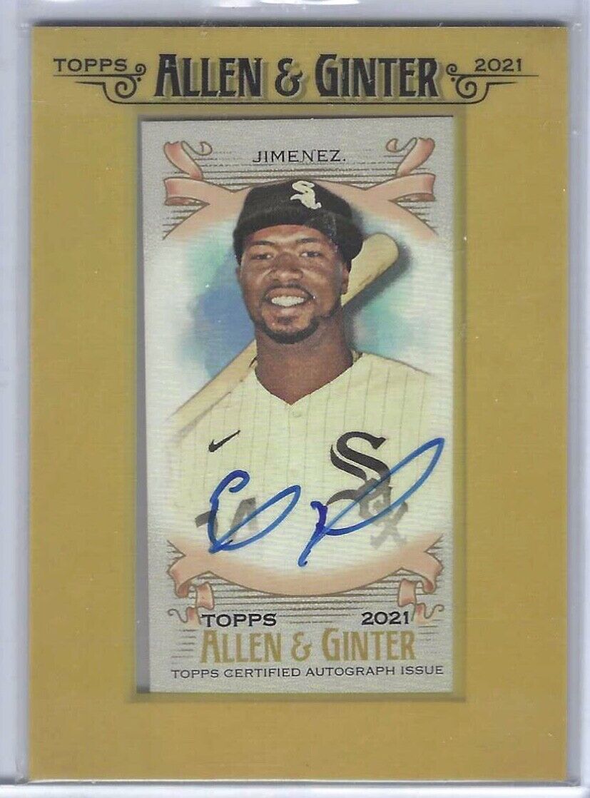 ELOY JIMENEZ 2021 TOPPS ALLEN AND GINTER MINI FRAMED ON CARD AUTO #FMA-EJ