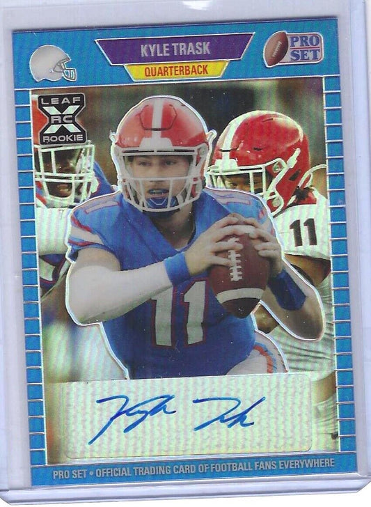 KYLE TRASK 2021 LEAF DRAFT PRO SET BLUE PRIZM ROOKIE AUTO RC #D 62/75