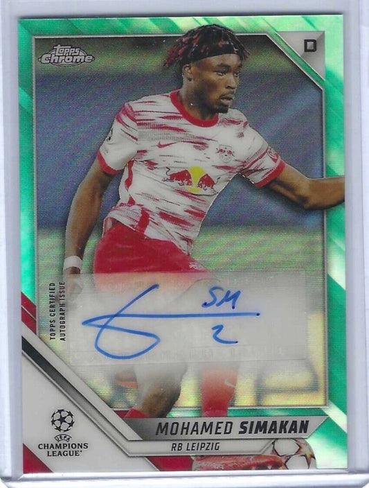 MOHAMED SIMAKAN 2021-22 TOPPS CHROME UEFA AQUA REFRACTOR AUTO #D 160/199