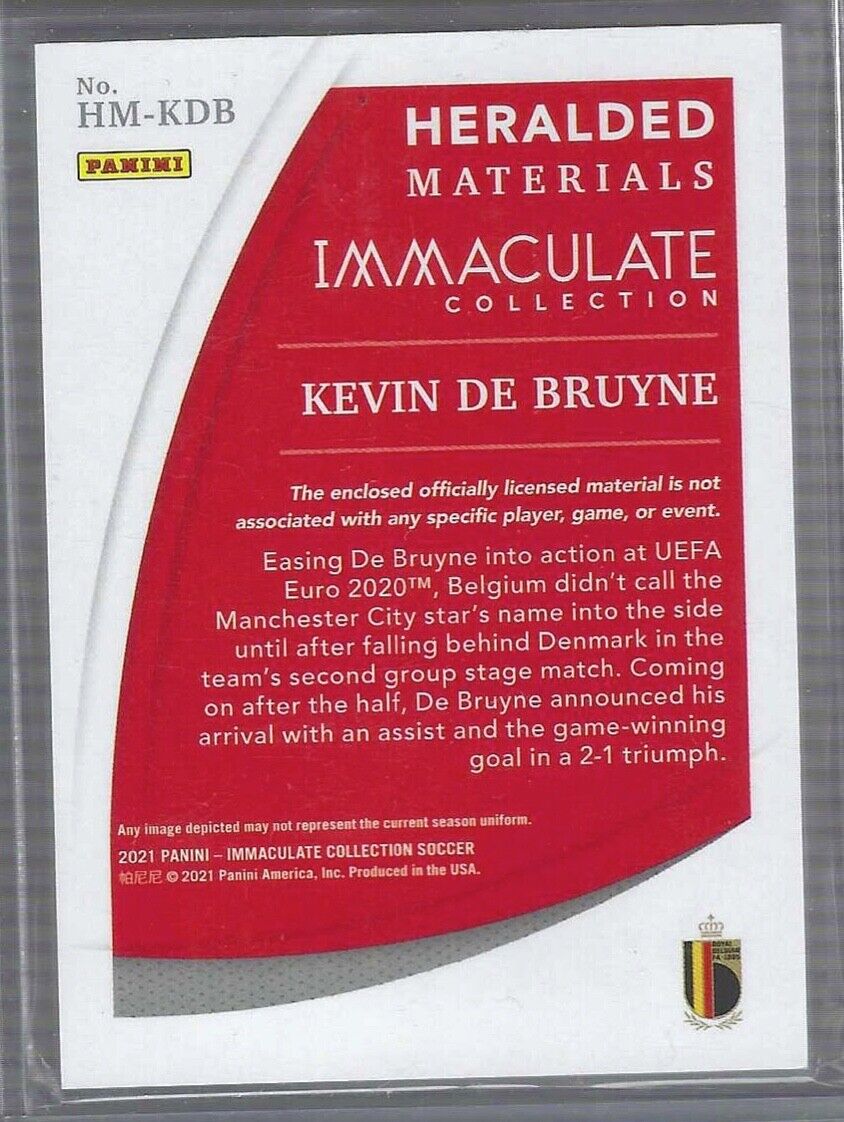 KEVIN DE BRUYNE 2020-21 PANINI IMMACULATE BLUE HERALDED PATCH #D 08/25