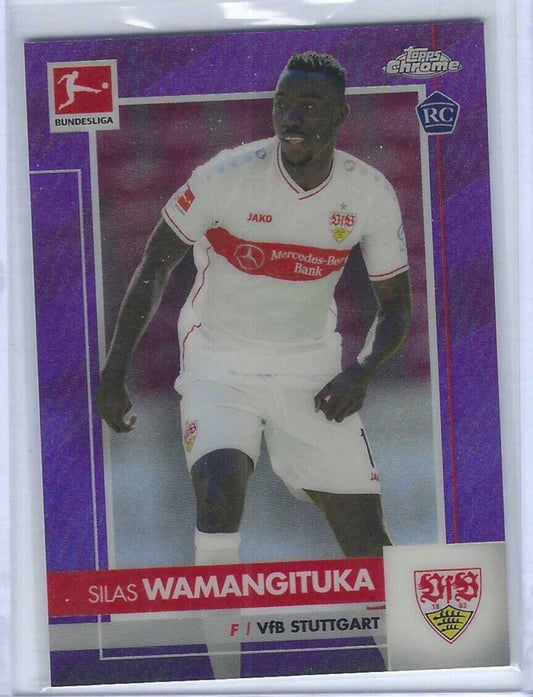 SILAS WAMANGITUKA 2020-21 TOPPS CHROME BUNDESLIGA PURPLE REFRACTOR RC #D /299