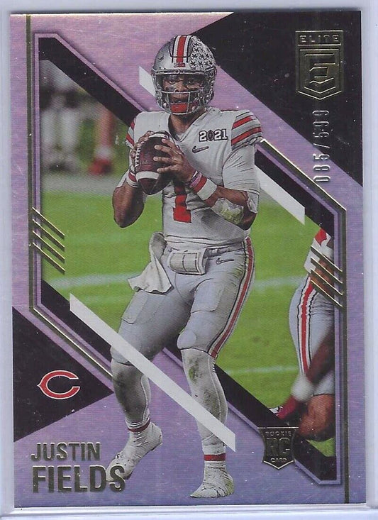 JUSTIN FIELDS 2021 PANINI DONRUSS ELITE SILVER FOIL ROOKIE RC #D 085/599