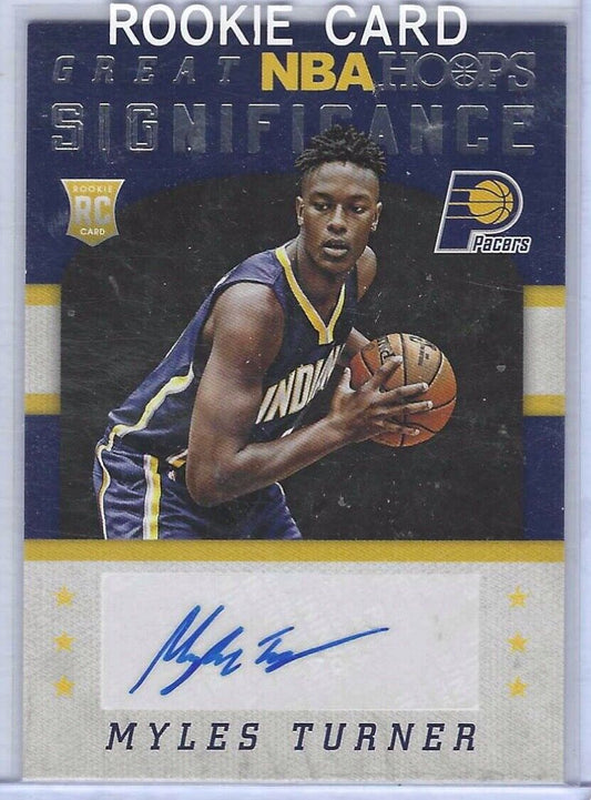 MYLES TURNER 2015-16 NBA HOOPS GREAT SIGNIFICANCE ROOKIE AUTO RC #GS-MT