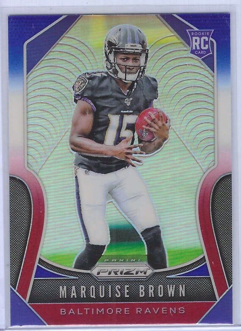 MARQUISE BROWN 2019 PANINI PRIZM RED WHITE AND BLUE PRIZM ROOKIE RC #341