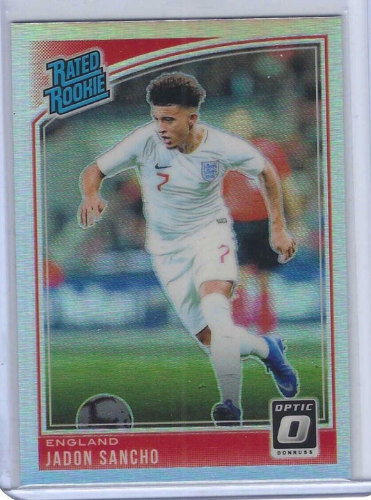 JADON SANCHO 2018-19 PANINI DONRUSS OPTIC SILVER HOLO RATED ROOKIE RC #189