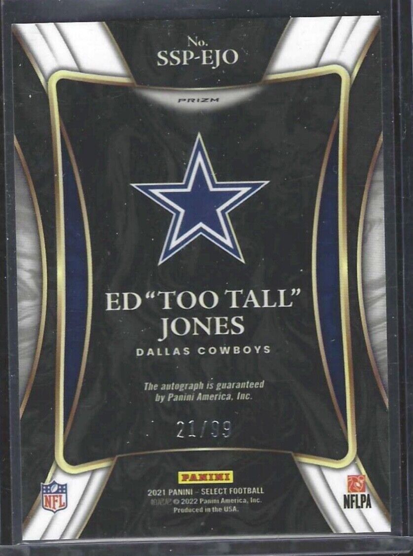 ED "TOO TALL" JONES 2021 PANINI SELECT SIGNATURES BLUE PRIZM AUTO #D 21/99