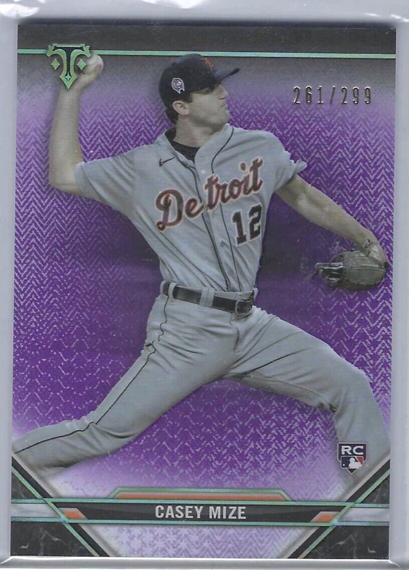 CASEY MIZE 2021 TOPPS TRIPLE THREADS PURPLE ROOKIE RC #D 261/299